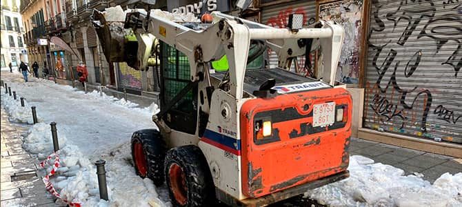 Limpieza de nieve tras la borrasca Filomena