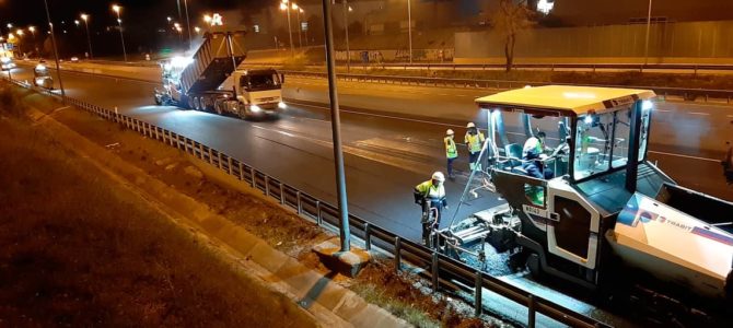 Trabajos de asfaltado en la carretera M-506